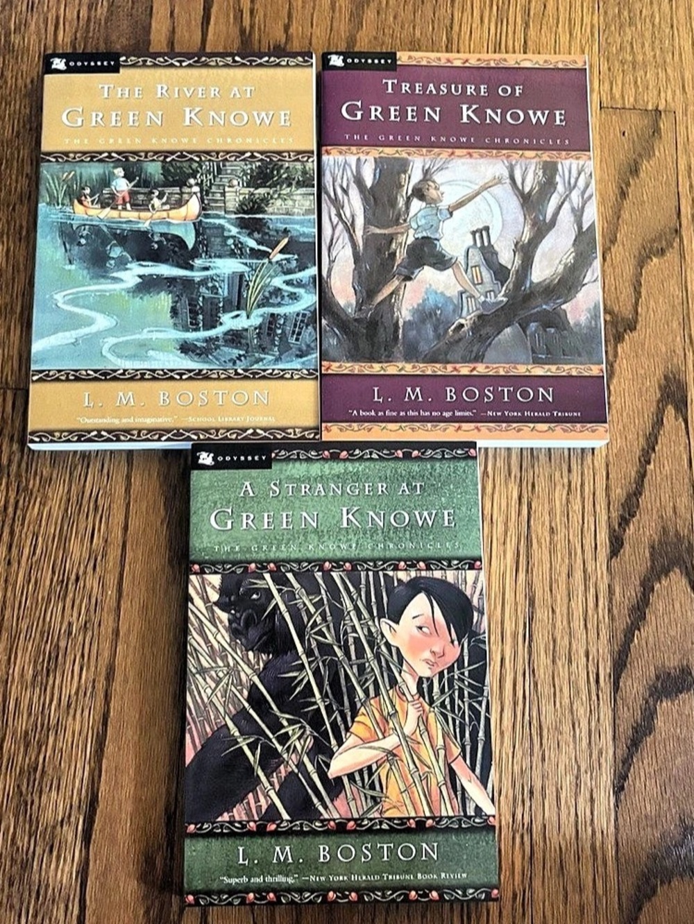 3 Green Knowe Chronicles Books by L. M. Boston- The River, A Stranger, Treasure